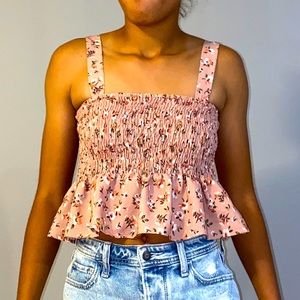 EUC Pink floral summer top.